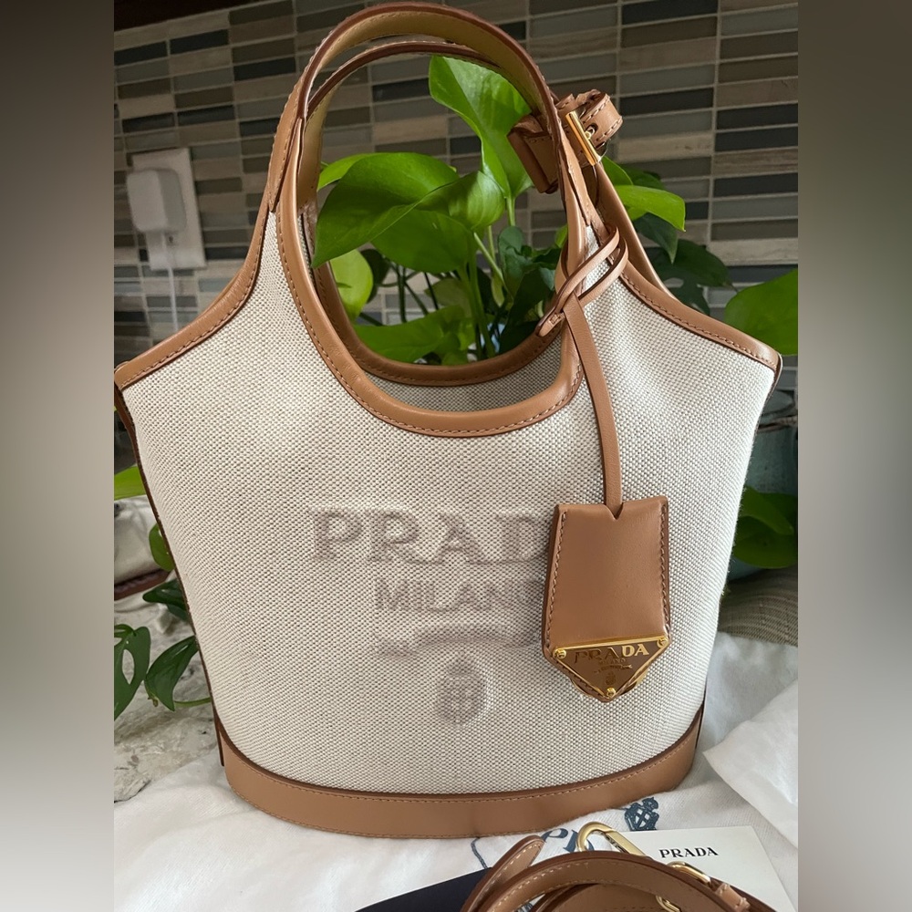 Prada Logo Print Mini Bucket Bag - Picture 2 of 15